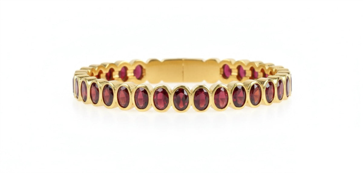 Chakarr Jeweled Tennis Bangle Red One Size 2