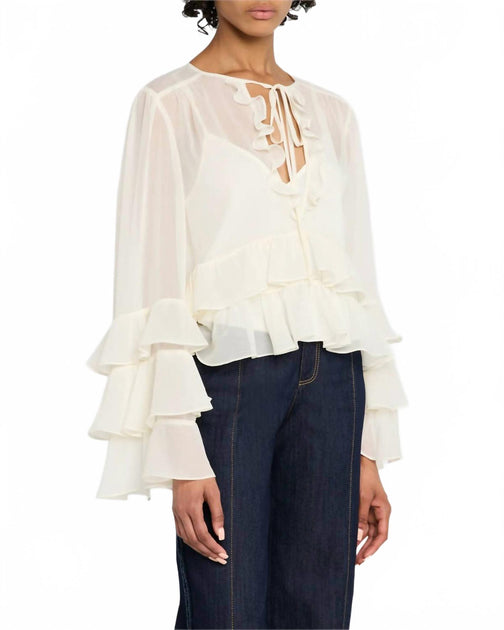 Cinq a Sept Steffina Blouse Beige Small 3