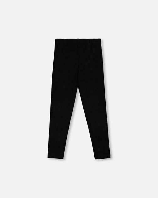 Deux par Deux Full-Length Rib Leggings Black US 6 4