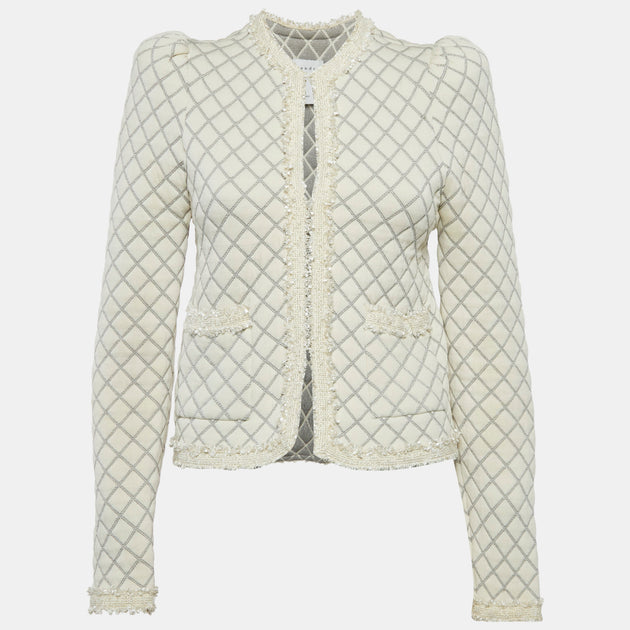 Sandro Knit Jacket Cream Small 2