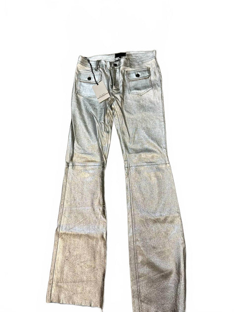 Mon & Pau Carolyn Leather Pant Silver Medium 3