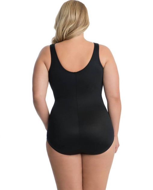 Miraclesuit Oceanus Surplice One Piece Swimsuit Plus Black 4