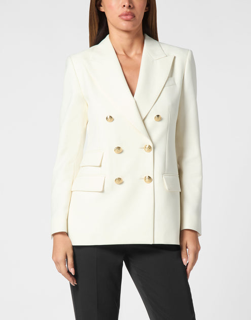Philipp Plein Marine Fit Blazer White XS 4