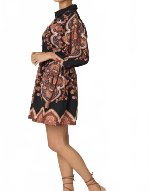 leigh mini dress dark lagos Cleobella Leigh Mini Dress In Dark Lagos Print