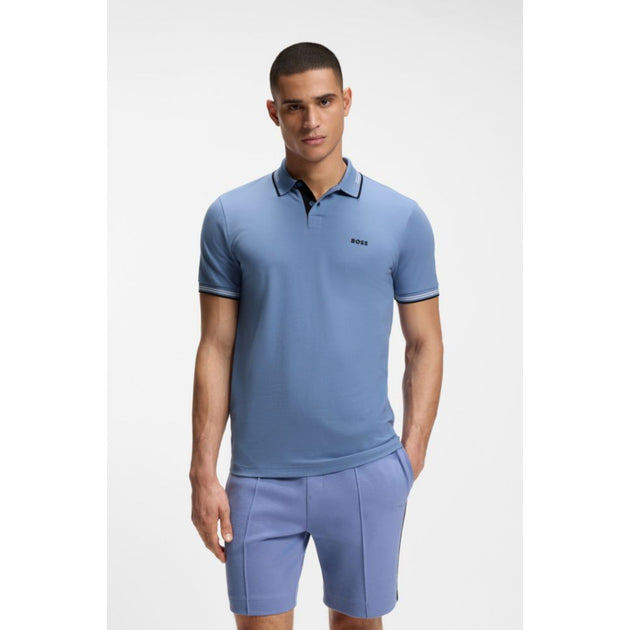Boss Polo Bleu Medium 4