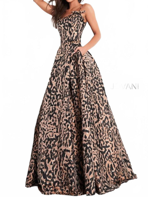 Jovani Multi Animal Print Gown Multi US 2 2