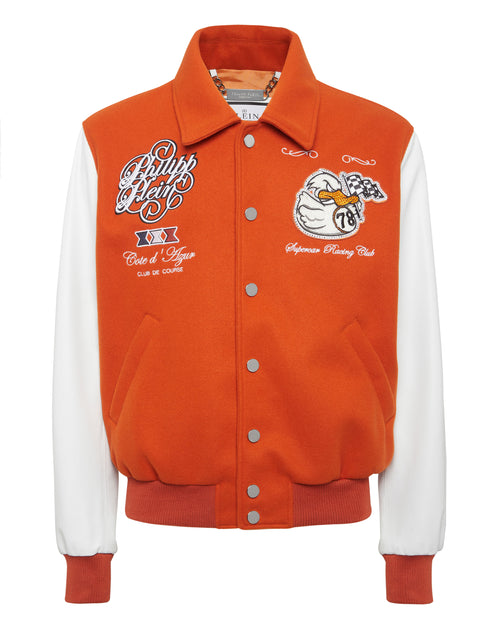 Philipp Plein Coster College Bomber Jacket Orange Large 2