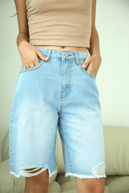 Hustle N Holla Zuri Denim Shorts Blue US 6 2