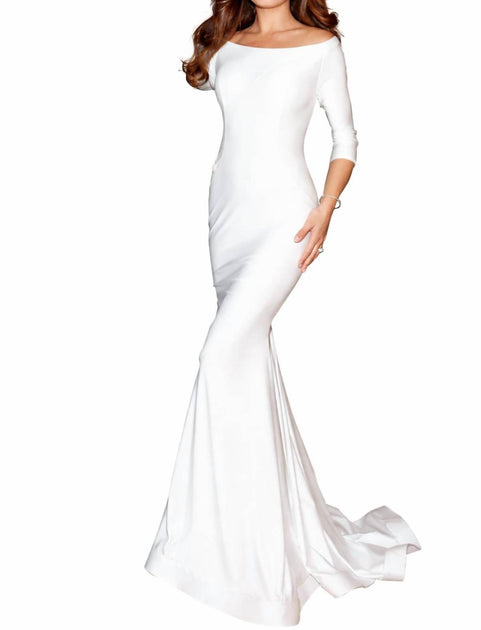 Clarisse Off-Shoulder Mermaid Gown White US 0 2