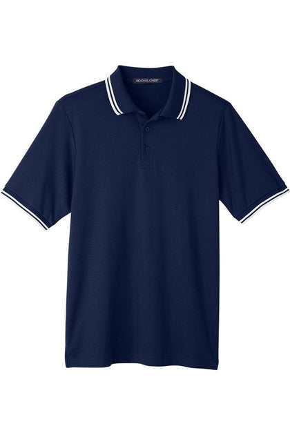 Devon & Jones CrownLux Performance Plaited Tipped Polo Blau Medium 2