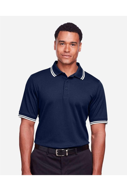 Devon & Jones CrownLux Performance Plaited Tipped Polo Blau Medium 4