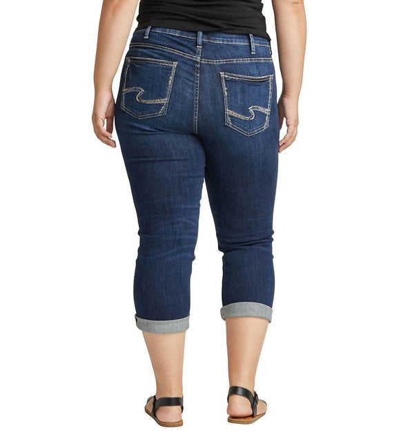 Silver Jeans Co. Avery High Rise Capri Jeans - Plus Blau 28" Taillenumfang 4