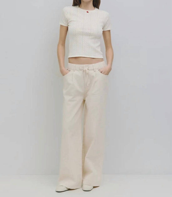 Azalea Cosette Wide Leg Pants Beige Large 2