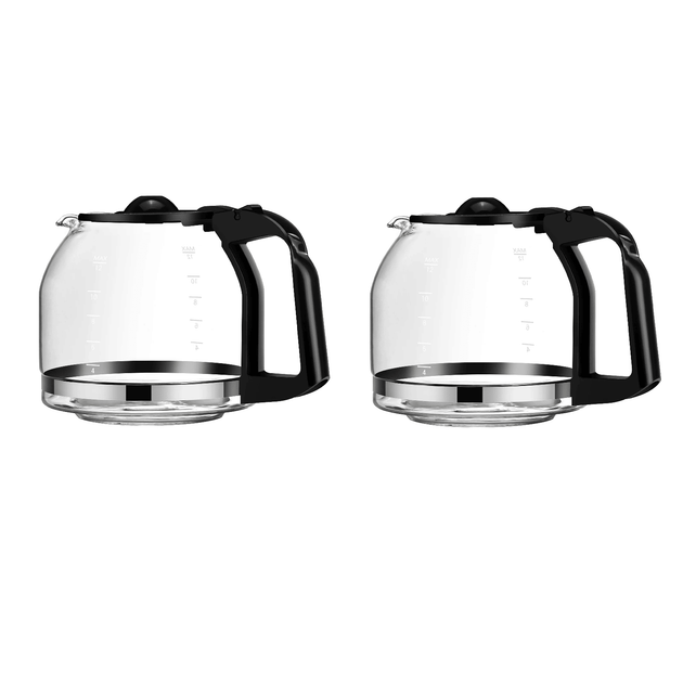 OLOMI 12 Cup Glass Replacement Carafe Black 2