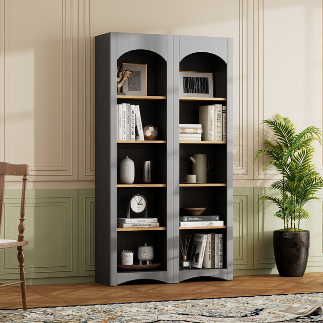 Streamdale 5-Tier Bookshelf Set Brown 3