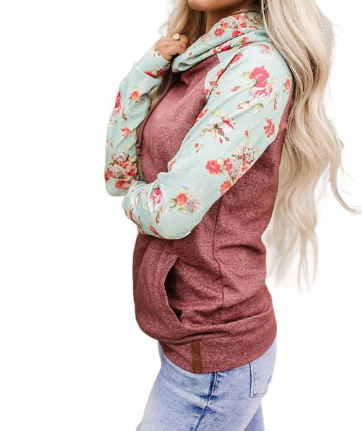 AMPERSAND AVE Double Hood Sweatshirt Pink Small 5