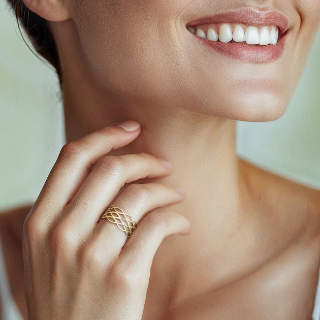 Canaria Wave Ring Yellow Gold US 5 3