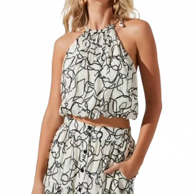 ASTR Cecile Halter Top White Small 2