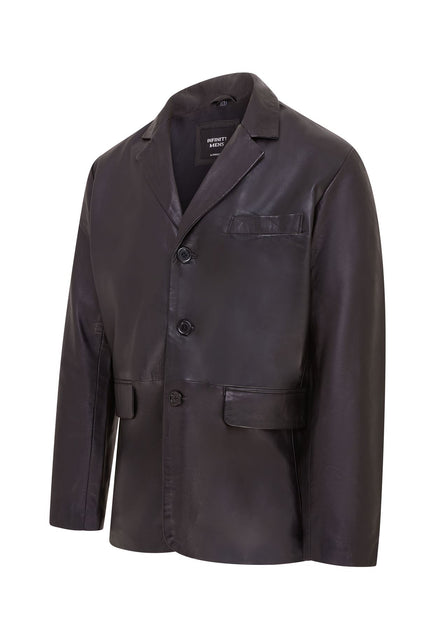 Infinity Fauske Men Leather Blazer Black XXL 4