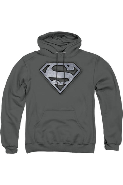 Gildan Superman Duct Tape Shield Hoodie Grey Medium 2