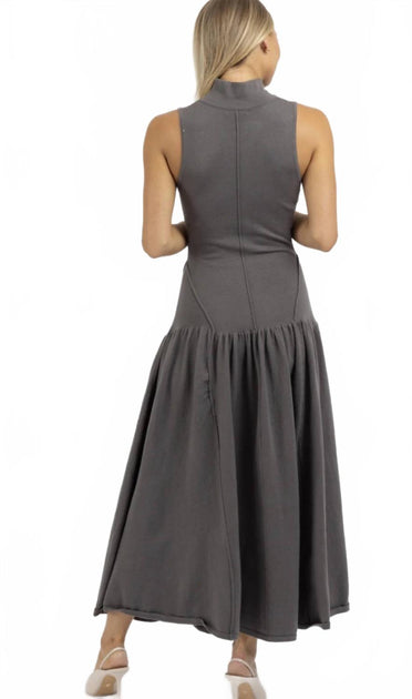 lalavon Drop Waist Maxi Dress Grey Large 3