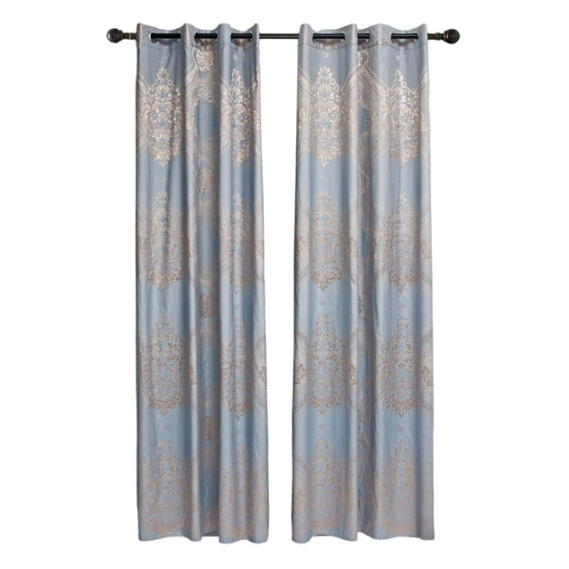 Dolce Mela Vorhänge Damast Jacquard Ösen Halb-Blackout Malve 8