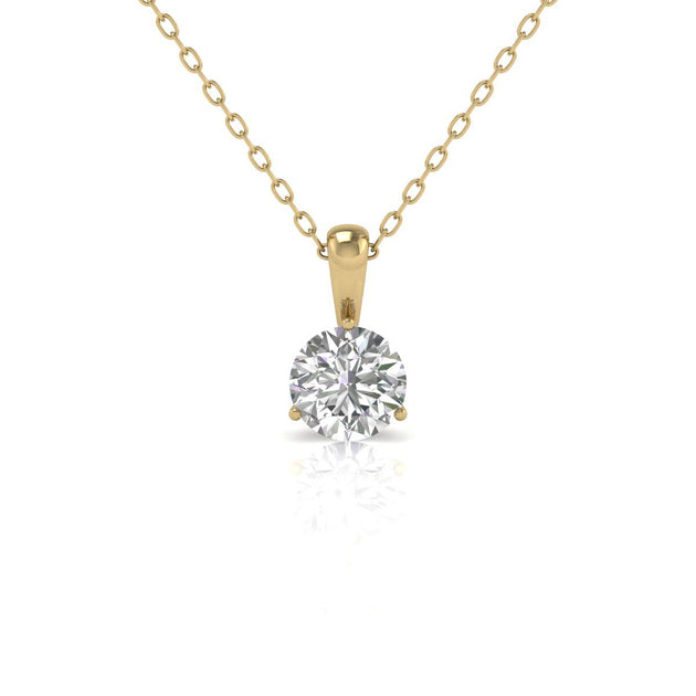 Diana M Lab 14KT YG 1ct Martini Pendant Silver 2