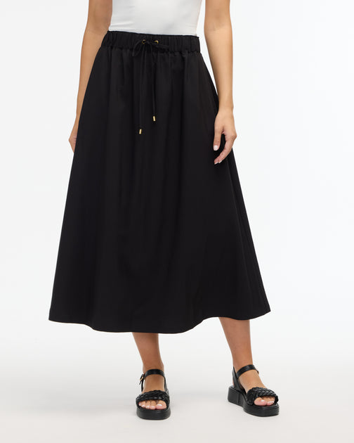 Ellen Tracy Tencel Pull-on Skirt Black Medium 2