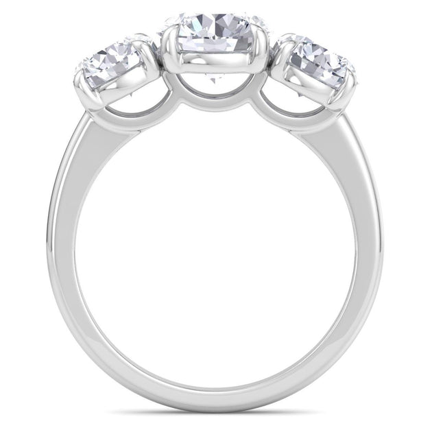 SuperJeweler Three Stone Engagement Ring Silver US 4 6