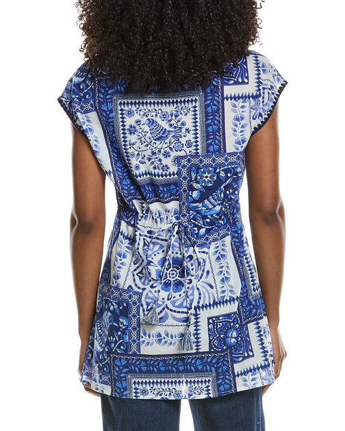 Johnny Was Dolman Tunic Blue Large 3