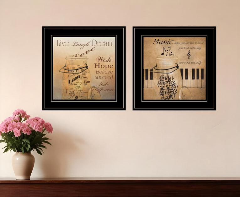 Hivvago Music 2 Framed Print Wall Art Black 2