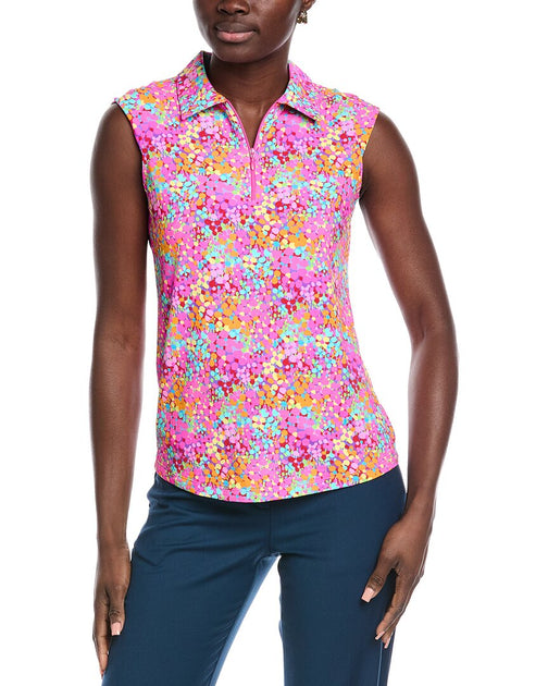 IBKUL Sleeveless Polo Shirt Pink XXL 2