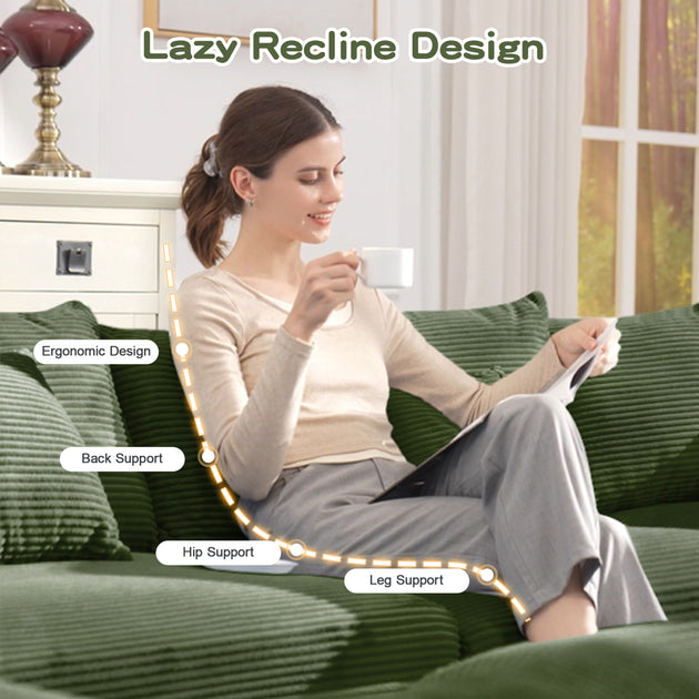 Streamdale Cloud Modular U-Shape Sectional Couch Green 4