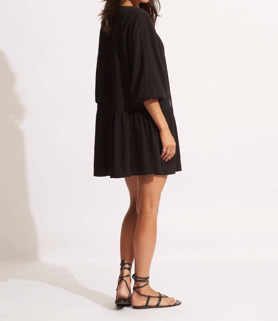 Seafolly Fallow Cover Up Black Medium 3