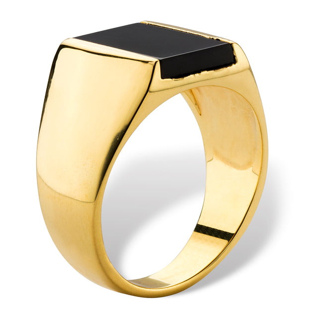 Palm Men's Classic Ring Black Onyx Gold-Plated US 12 3