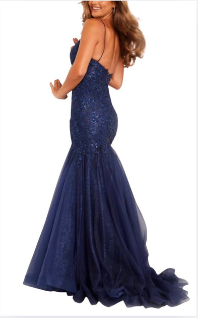 Jovani Mermaid Gown Blue US 4 3
