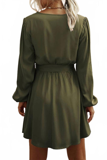 eLook Belted Dress Green Large 3