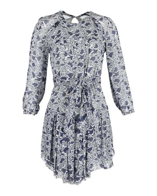 isabel marant silk mini dress Isabel Marant Printed Mini Dress In Blue Silk