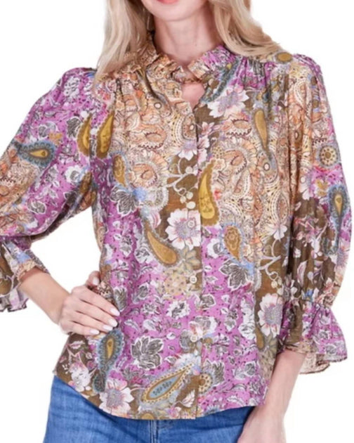 Joy Joy Mosaic Paisley Blouse Multi Small 3