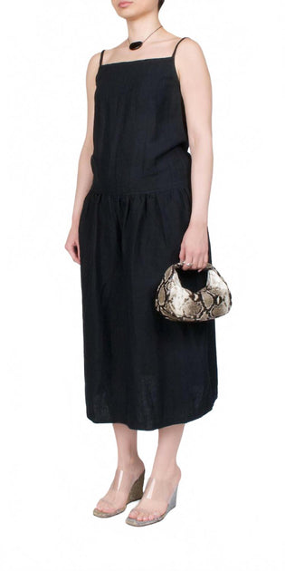 Deiji Studios Gathered Halter Dress Black Large 3