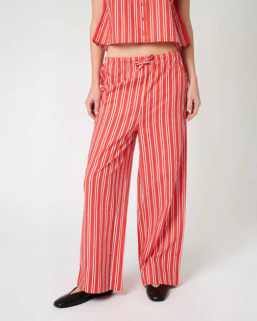 WeWoreWhat Tie Waist Pant Red Large 2