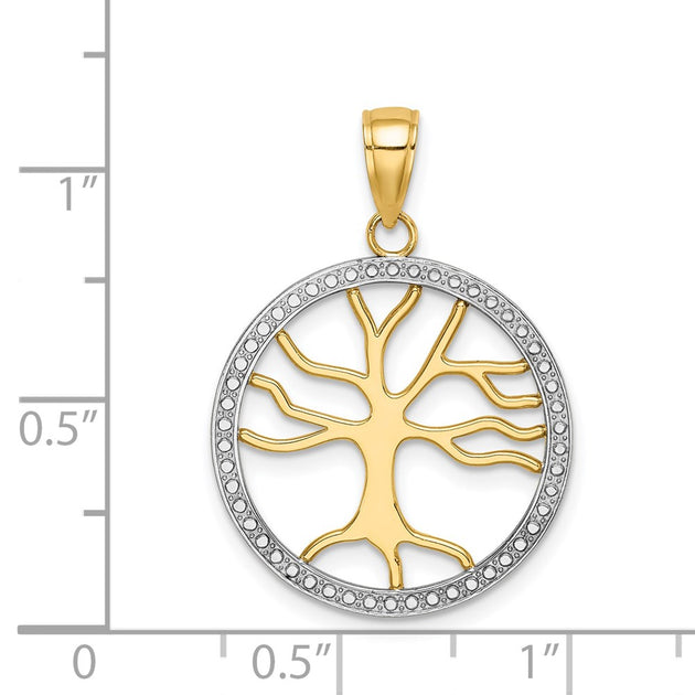 Diamond2Deal Tree of Life Charm Yellow Gold 4