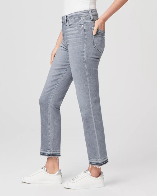 PAIGE Cindy Crop High Rise Straight Jean Grey 29 3