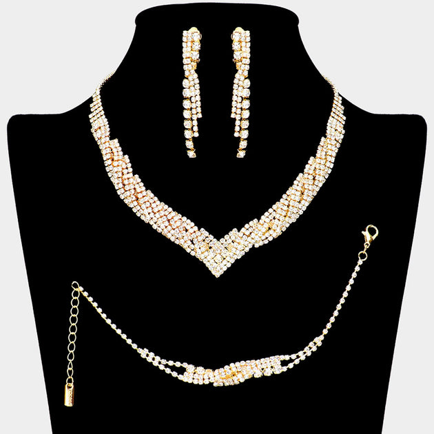 FASHNZFAB 3PCS Jewelry Set Black 6