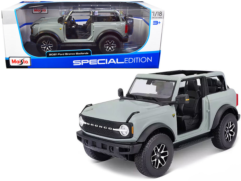 Maisto 2021 Ford Bronco Badlands Hellgrau 1/18 Modellauto 3
