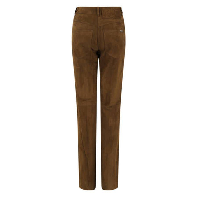 Salvatore Ferragamo Suede Flared Pants Medium Brown US 4 3