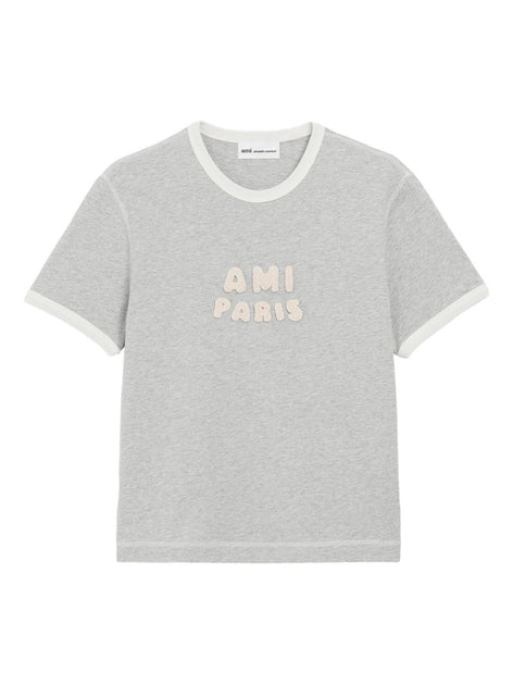 Ami Paris Crew Neck T-Shirt Grey Medium 2
