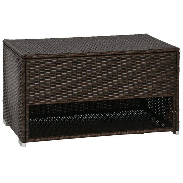 Hivvago Outdoor Rattan Storage Box Brown 3