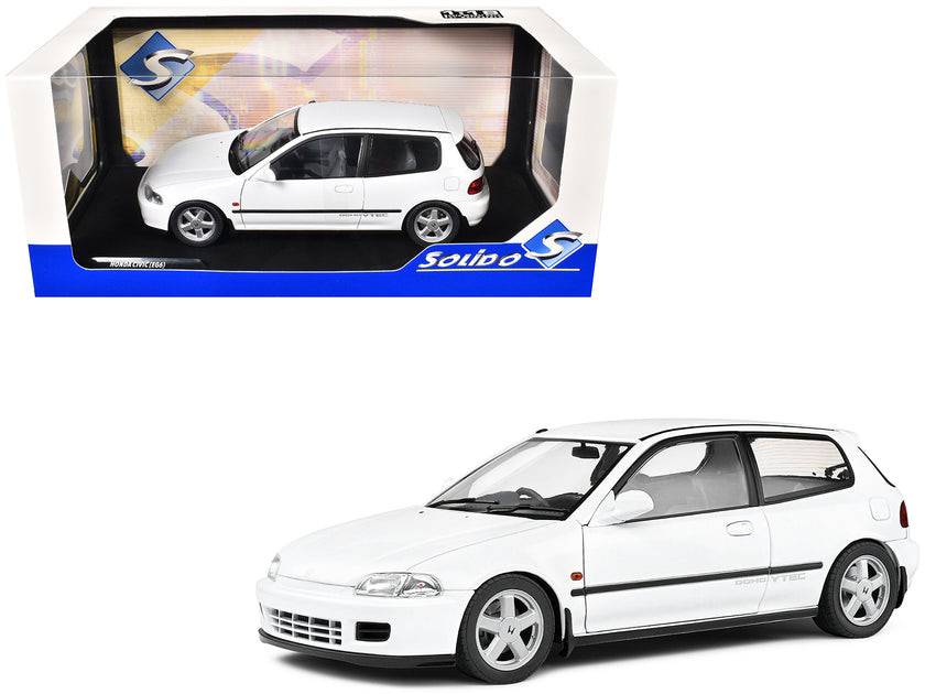 Solido 1991 Honda Civic EG6 Diecast Model Car Frost White 1/18 2