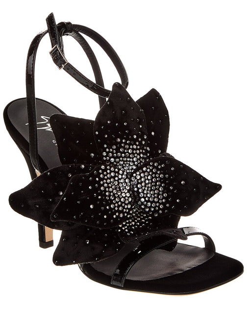 Giuseppe Zanotti Curvy 105 Velvet Sandal Black EU 36 2